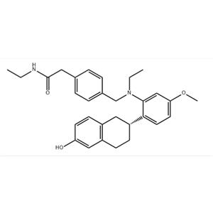 Benzeneacetamide, N-ethyl-4-[[ethyl[5-methoxy-2-[(2R)-1,2,3,4-tetrahydro-6-hydroxy-2-naphthalenyl]phenyl]amino]methyl]-