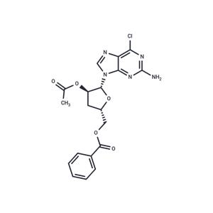 2-Amino-6-chloro-9-(3-deoxy-2-O-acetyl-5-O-benzoyl-beta-D-ribofuanosyl)-9H-purine