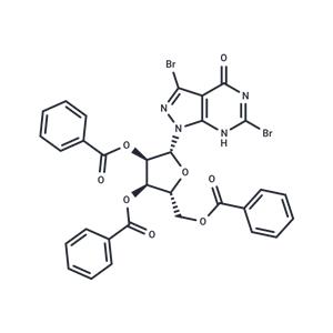 3,6-Dibromo-1,5-dihydro-1-(2,3,5-tri-O-benzoyl-b-D-ribofuranosyl)-4H-pyrazolo[3,4-d]pyrimidin-4-one