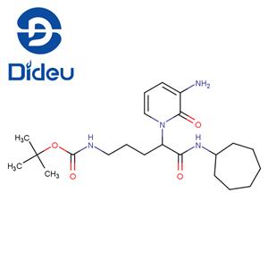 Carbamic acid, N-[(4S)-4-(3-amino-2-oxo-1(2H)-pyridinyl)-5-(cycloheptylamino)-5-oxopentyl]-, 1,1-dimethylethyl ester