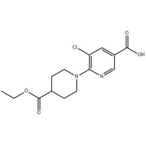5-Chloro-6-(4-(ethoxycarbonyl)piperidin-1-yl)nicotinic acid
