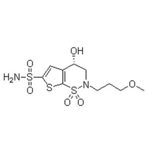(S)-3,4-Dihydro-4-hydroxy-2-(3-methoxypropyl)-2H-thieno[3,2-e]-1,2-thiazine-6-sulfonamide 1,1-dioxide
