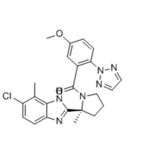 (2S)-2-(6-Chloro-7-methyl-1H-benzimidazol-2-yl)-2-methyl-1-pyrrolidinyl][5-methoxy-2-(2H-1,2,3-triazol-2-yl)phenyl]methanone