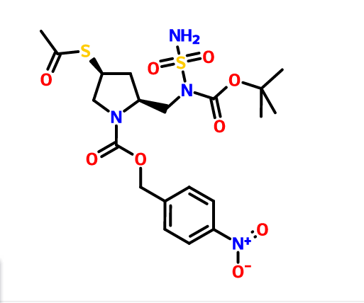 (2S,4S)-4-乙酰硫基-2-[[N-氨基磺酰基-N-(叔丁氧羰基)氨基]甲基]吡咯烷-1-甲酸对硝基苄酯