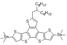 OC1163, 	 (5-(2-Hexyldecyl)benzo[1,2-b:3,4-b':6,5-b'']trithiophene-2,8-diyl)bis(trimethylstannane)