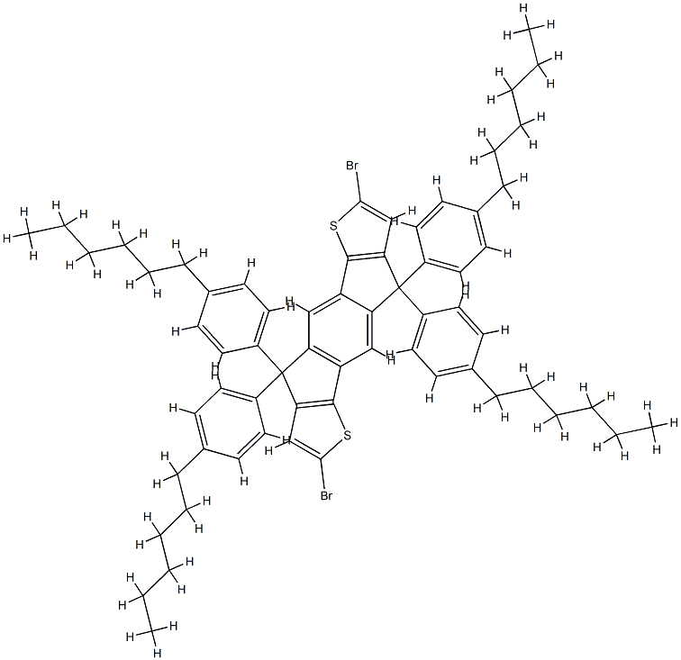 4,4,9,9-四(4-己基苯基)-2,7-二溴-引达省并二噻吩