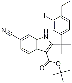 tert-butyl 6-cyano-2-(2-(4-ethyl-3-iodophenyl)propan-2-yl)-1H-indole-3-carboxylate