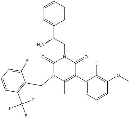 3-[(2R)-2-氨基-2-苯基乙基]-5-(2-氟-3-甲氧基苯基)-1-[[2-氟-6-(三氟甲基)苯基]甲基]-6-甲基-2,4(1H,3H)-嘧啶二酮