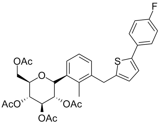 (2R,3R,4R,5S,6R)-2-(acetoxymethyl)-6-(3-((5-(4-fluorophenyl)thiophen-2-yl)methyl)-2-methylphenyl)tetrahydro-2H-pyran-3,4,5-triyl triacetate