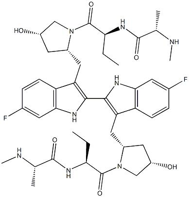 (2S,2'S)-N,N'-[(6,6'-Difluoro[2,2'-bi-1H-indole]-3,3'-diyl)bis[methylene[(2R,4S)-4-hydroxy-2,1-pyrro