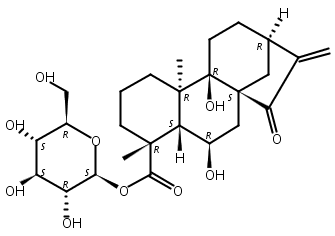 对映-6,9-二羟基-15-氧代-16-贝壳杉烯-19-酸beta-D-吡喃葡萄糖酯