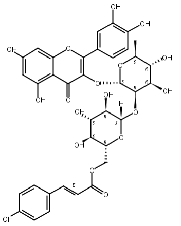 3-O-{2-O-[6-O-(p羟基-反-香豆酰)-葡萄糖基]-鼠李糖基}槲皮素