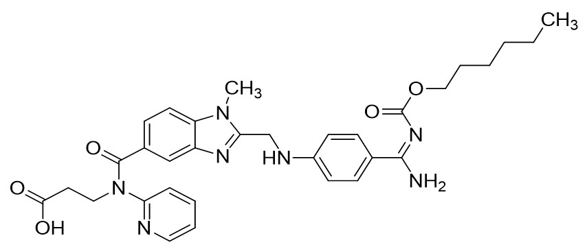 (E)-3-(2-((4-(N'-(己氧羰基)脒基)苯胺基)甲基)-1-甲基-N-(吡啶-2-基)-1H-苯并咪唑-5-甲酰胺基)丙酸