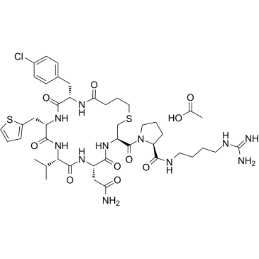 c(Bua-Cpa-Thi-Val-Asn-Cys)-Pro-d-Arg-NEt2 acetate