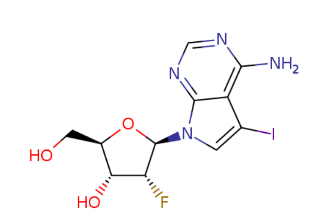 4-amino-7-[2-deoxy-2-fluoro-β-D-ribofuranosyl]-5-iodo-7Hpyrrolo[2,3-d]pyrimidine