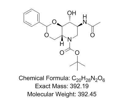 2-乙酰氨基-4,6-O-亚苄基的N-BOC-1,2,5-三脱氧-1,5-亚氨基D葡萄糖醇