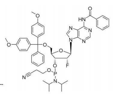 N-苯甲酰基-5'-O-[二(4-甲氧基苯基)苯基甲基]-2'-脱氧-2'-氟腺苷 3'-[2-氰基乙基 N,N-二异丙基氨基亚磷酸酯]