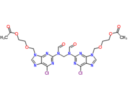 Bis [Acetyl 2-[(2-ForMaMide-1,6-dihydro-6-chloro-9H-purin-9yl)Methoxy]ethyl Ester]