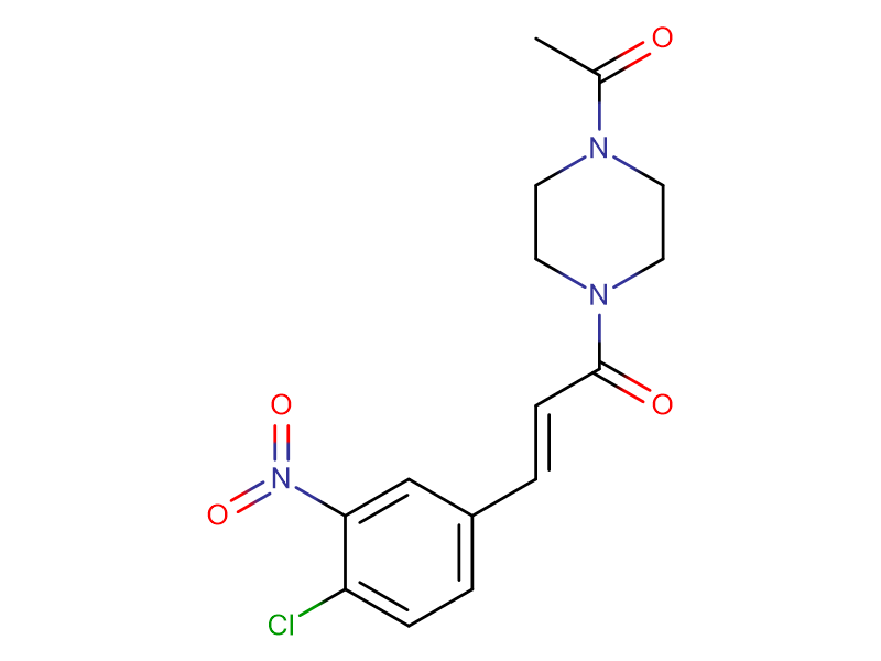 2-Propen-1-one, 1-(4-acetyl-1-piperazinyl)-3-(4-chloro-3-nitrophenyl)-, (2E)-