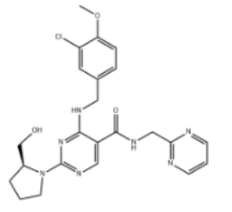 4-[(3-氯-4-甲氧基苄基)氨基]-2-[2-(羟甲基)-1-吡咯烷基]-N-(2-嘧啶基甲基)-5-嘧啶甲磺酰胺