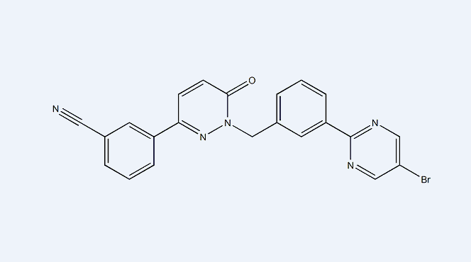 3-(1-(3-(5-bromopyrimidin-2-yl)benzyl)-6-oxo-1,6-dihydropyridazin-3-yl)benzonitrile