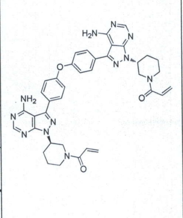 1，1’（3R，3'R)-3,3'-(3,3'-(氧基双（4,1-亚苯基））双（4-氨基-1H吡唑啉[3,4-d]嘧啶-3,1-二基））双（哌啶-3,1-二基））双（2-烯-1-酮）