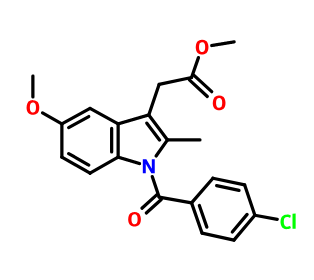 1601-18-9；1-(4-氯苯甲酰基)-5-甲氧基-2-甲基-1H-吲哚-3-乙酸甲酯