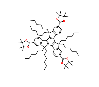 2,2',2''-(5,5,10,10,15,15-hexahexyl-10,15-dihydro-5H-diindeno[1,2-a:1',2'-c]fluorene-2,7,12-triyl)tris(4,4,5,5-tetramethyl-1,3,2-dioxaborolane)