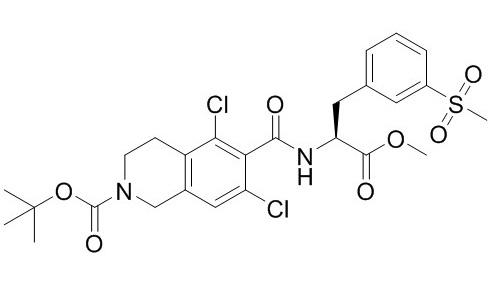 (S)-2-(2-Boc-5,7-二氯-1,2,3,4-四氢异喹啉-6-甲酰胺基)-3-(3-甲磺酰基苯基)丙酸甲酯