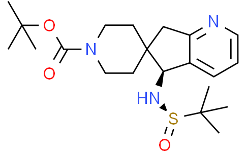 tert-butyl (S)-5-(((R)-tert-butylsulfinyl)amino)-5,7-dihydrospiro[cyclopenta[b]pyridine-6,4'-piperidine]-1'-carboxylate