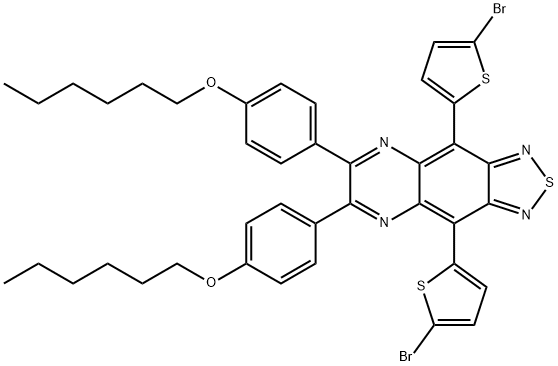 4,9-双(5-溴噻吩基)-6,7-双(4-己氧苯基)-2-thia-1,3,5,8-四氮杂-环戊二烯[b]萘