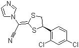 CAS # 187164-19-8, Luliconazole, 4-(2,4-Dichlorophenyl)-1,3-dithiolan-2-ylidene-1-imidazolylacetonitrile, (2E)-2-[(4R)-4-(2,4-Dichlorophenyl)-1,3-dithiolan-2-ylidene]-2-imidazol-1-ylacetonitrile