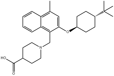 1-((2-((1r,4r)-4-tert-butylcyclohexyloxy)-4-methylnaphthalen-1-yl)methyl)piperidine-4-carboxylic aci