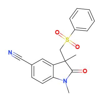 1,3-二甲基-2-氧代-3-((苯磺酰基)甲基)吲哚啉-5-腈