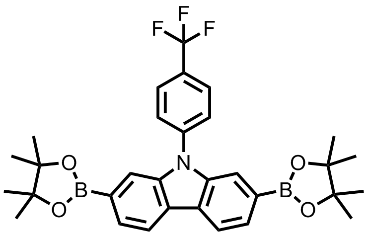 2,7-bis(4,4,5,5-tetramethyl-1,3,2-dioxaborolan-2-yl)-9-(4-(trifluoromethyl)phenyl)-9H-carbazole