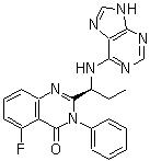 CAS 登录号：870281-82-6, 5-氟-3-苯基-2-[(1S)-1-(9H-嘌呤-6-基氨基)丙基]-4(3H)-喹唑啉酮