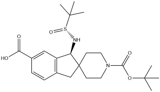 (S)-1'-(tert-butoxycarbonyl)-1-(((R)-tert-butylsulfinyl)amino)-1,3-dihydrospiro[indene-2,4'-piperidine]-6-carboxylic acid