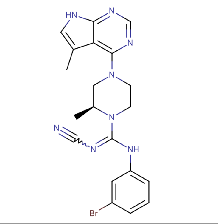 (S)-N-(3-溴苯基)-N'-氰基-2-甲基-4-(5-甲基-7H-吡咯并[2,3-d]嘧啶-4-基)哌嗪-1-甲脒