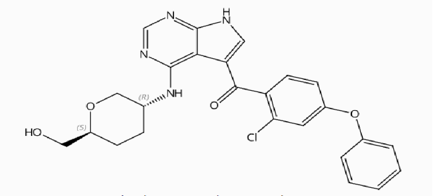 D-erythro-Hexitol, 1,5-anhydro-2-[[5-(2-chloro-4-phenoxybenzoyl)-7H-pyrrolo[2,3-d]pyrimidin-4-yl]ami