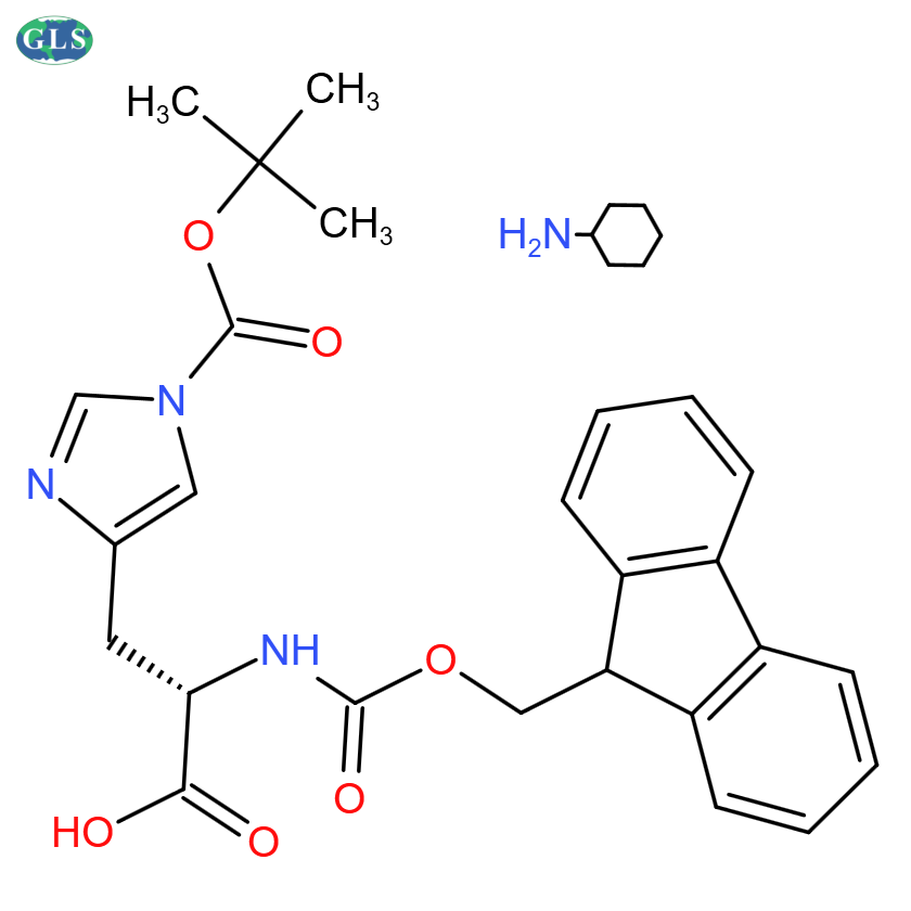 Fmoc-N'-叔丁氧羰基-L-组氨酸环己基铵盐