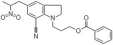CAS 登录号：350797-56-7, 1-[3-(苯甲酰氧基)丙基]-2,3-二氢-5-(2-硝基丙基)-1H-吲哚-7-甲腈