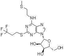CAS 登录号：163706-58-9, N-[2-(甲硫基)乙基]-2-[(3,3,3-三氟丙基)硫基]腺苷