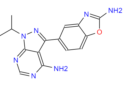 3-(2-氨基-5-苯并恶唑基)-1-(1-甲基乙基)-1H-吡唑并[3,4-D]嘧啶-4-胺