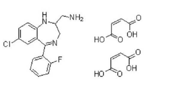 7-氯-5-(2-氟苯基)-2,3-二氢-1H-1,4-苯并二氮杂卓-2-甲胺二马来酸盐