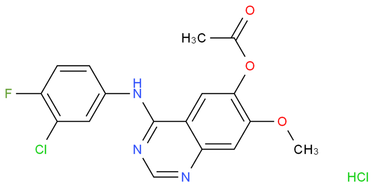 4-(3-氯-4-氟苯基氨基)-7-甲氧基喹唑啉-6-基乙酸酯盐酸盐