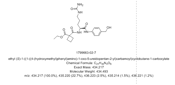 ethyl (S)-1-((1-((4-(hydroxymethyl)phenyl)amino)-1-oxo-5-ureidopentan-2-yl)carbamoyl)cyclobutane-1-carboxylate