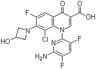 CAS 登录号：189279-58-1, Delafloxacin, 1-(6-氨基-3,5-二氟-2-吡啶基)-8-氯-6-氟-1,4-二氢-7-(3-羟基-1-氮杂环丁基)-4-氧代-3-喹啉羧酸