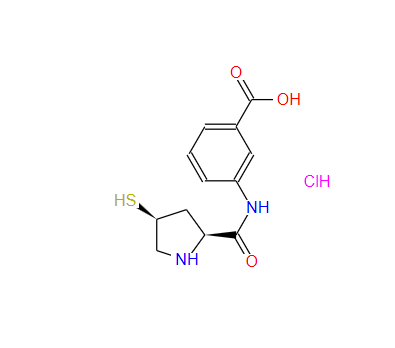 3-[(2S,4S)-4-巯基吡咯烷-2-羰酰胺基]苯甲酸盐酸盐