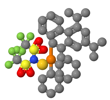 934506-10-2；2-二环己基膦-2',4',6'-三异丙基联苯金(I)双(三氟甲烷磺酰)亚胺