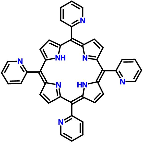 四-(2-吡啶基)卟啉 	meso-Tetra (2-pyridyl) porphine；5,10,15,20-四(2-吡啶基)卟吩